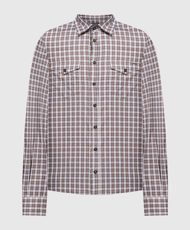 Peserico Brown checked shirt