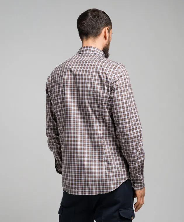 Peserico Brown checked shirt