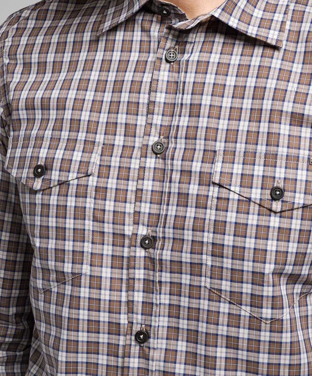 Peserico Brown checked shirt