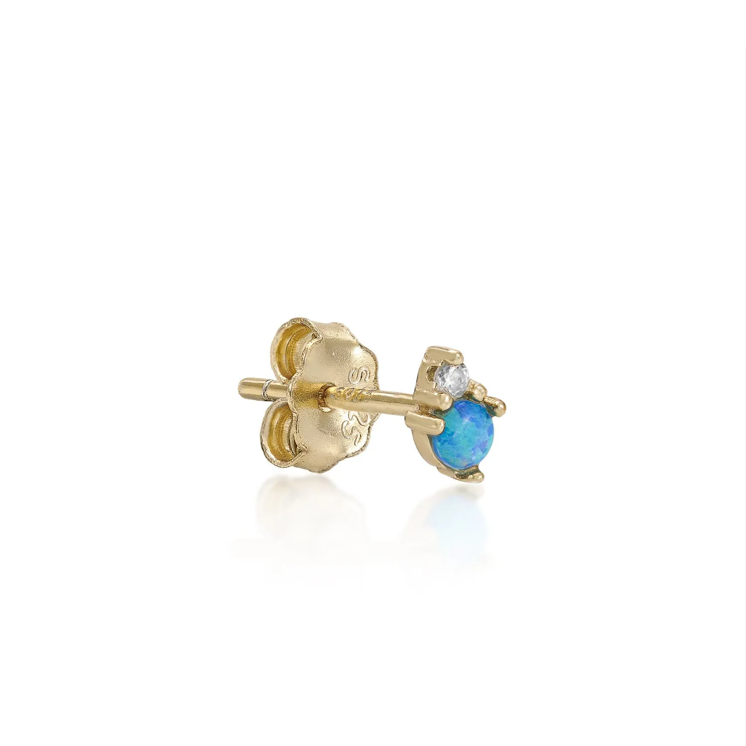 Piercing de plata bao dorado diseo mini ópalo y circonita