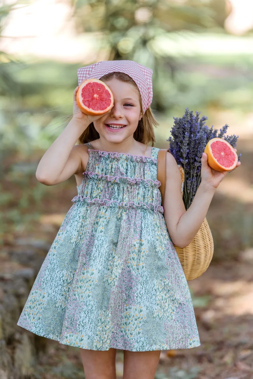 Pink and green printed dress Laguna Collection