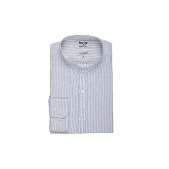PLAIN LIME GREEN & WHITE COTTON LINEN SHIRT  ELIBERT