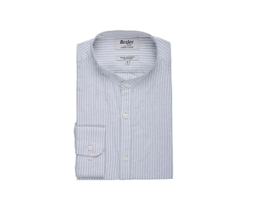 PLAIN LIME GREEN & WHITE COTTON LINEN SHIRT  ELIBERT