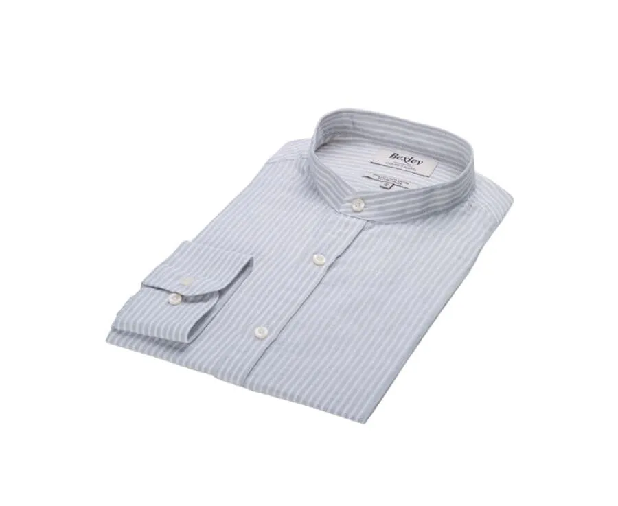 PLAIN LIME GREEN & WHITE COTTON LINEN SHIRT  ELIBERT