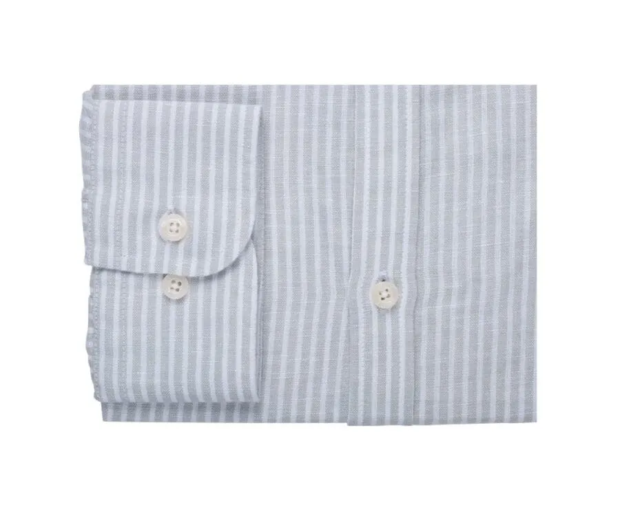 PLAIN LIME GREEN & WHITE COTTON LINEN SHIRT  ELIBERT