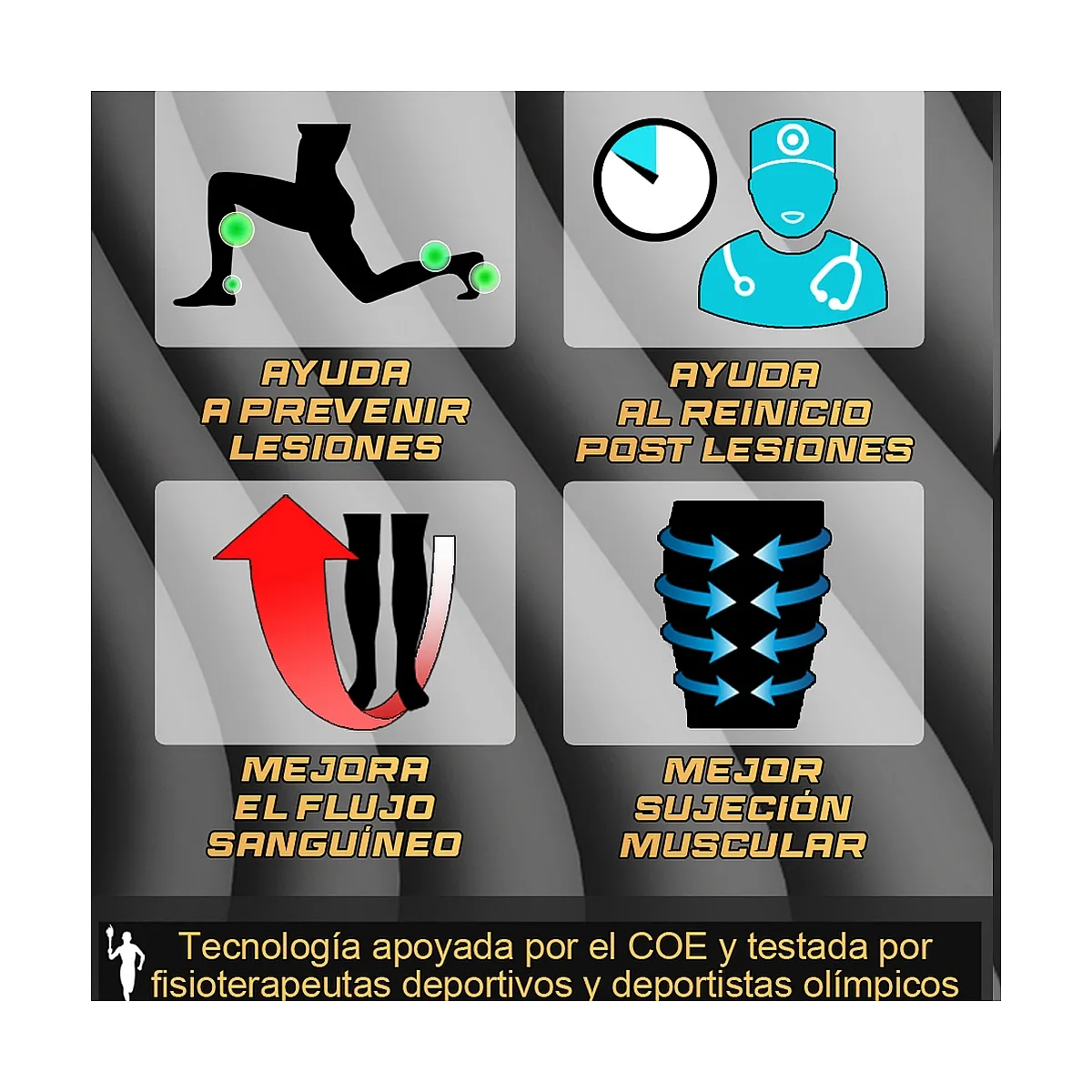 PRENEL  MEDIAS POTENCIADORAS DEL RENDIMIENTO CON ENERGíA ELáSTICA . GRIS ELEFANTE LOGO PRENEL