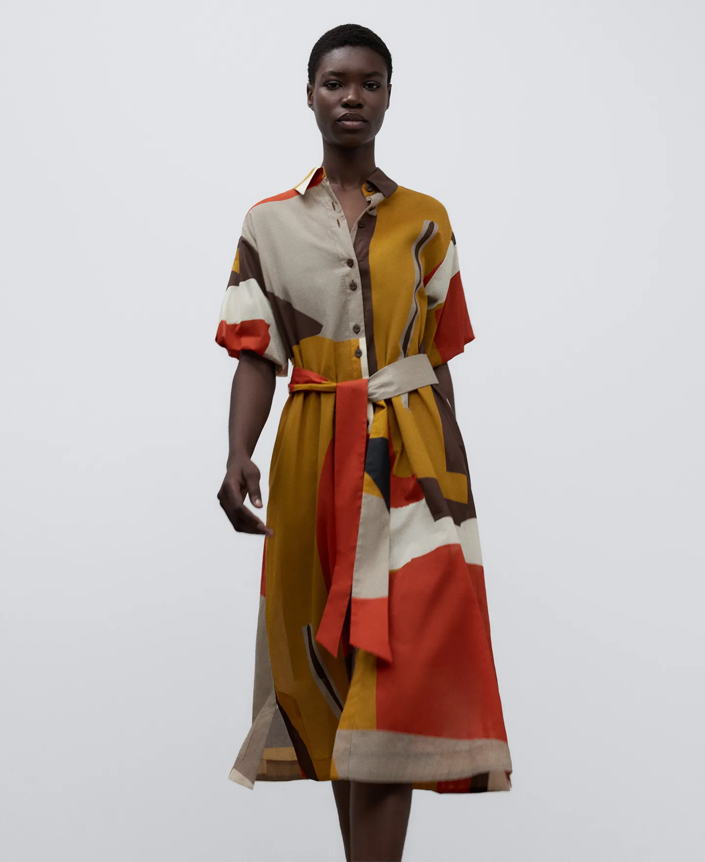 PRINTED SHIRTLIKE DRESS WOMAN