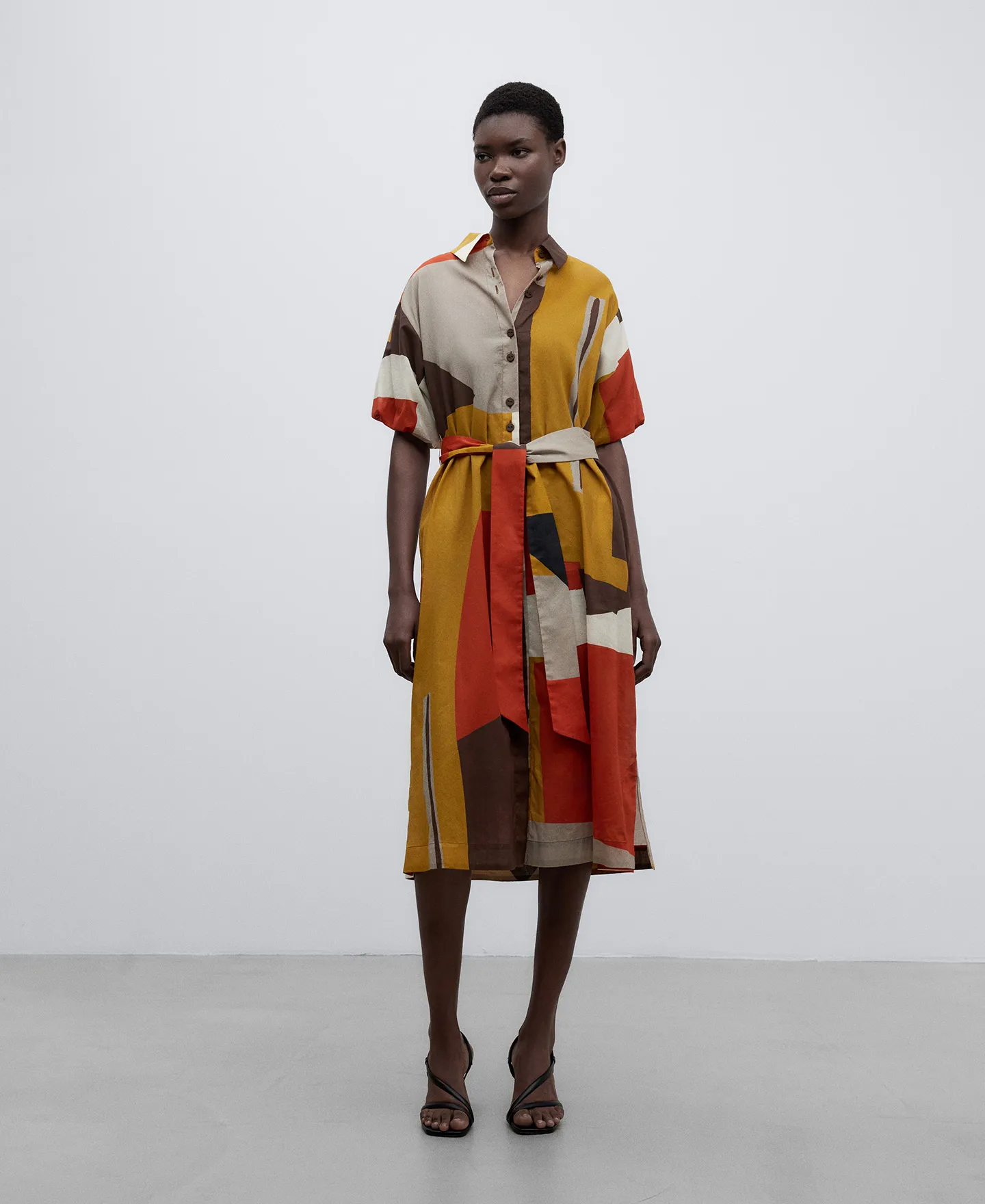 PRINTED SHIRTLIKE DRESS WOMAN