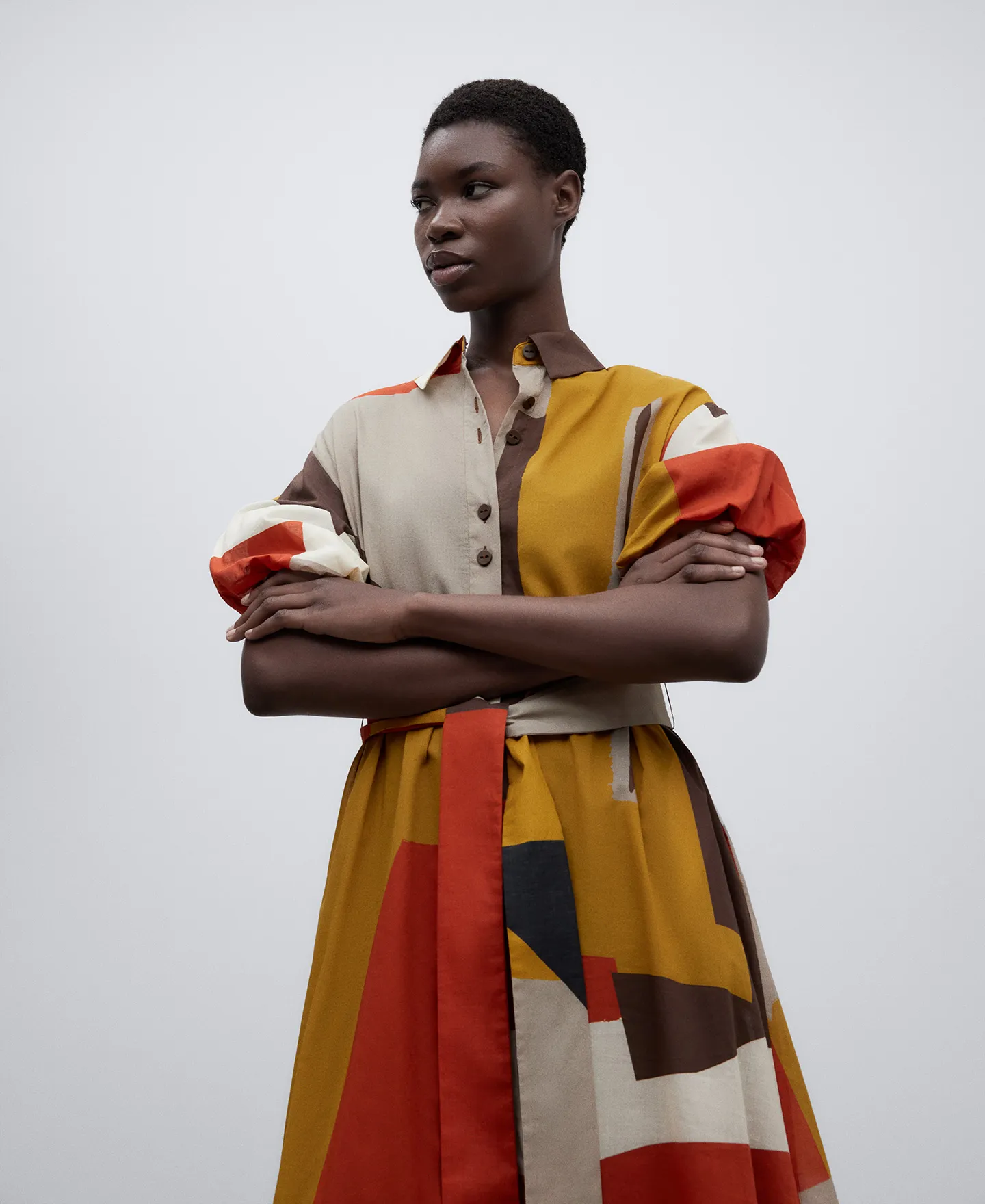 PRINTED SHIRTLIKE DRESS WOMAN