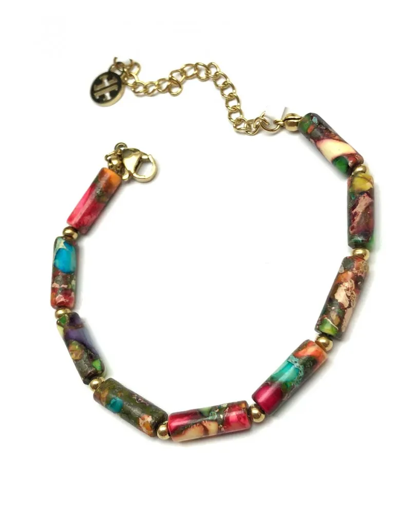 PULSERAS DE BISUTERIA FINA CON PIEDRAS NATURALES MULTICOLOR