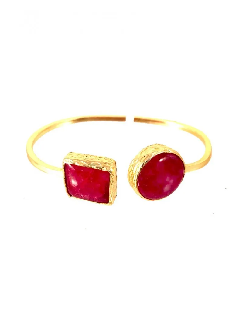 PULSERAS DE BISUTERIA  ORIGINALES CON PIEDRA NATURAL RUBI