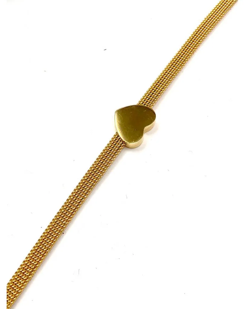 PULSERAS DORADAS CON CORAZON DELICADEZA PARA SU LOOK