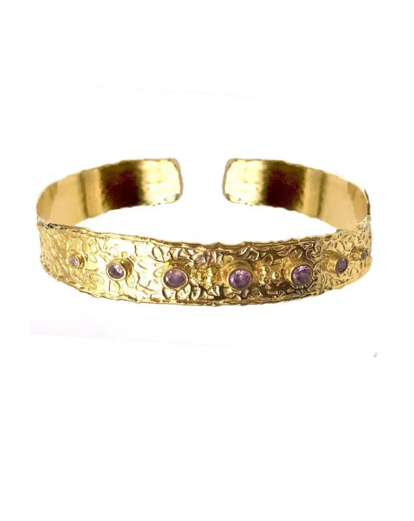 PULSERAS DORADAS CON PEDRERIA ROSA PERFECTA PARA BODAS