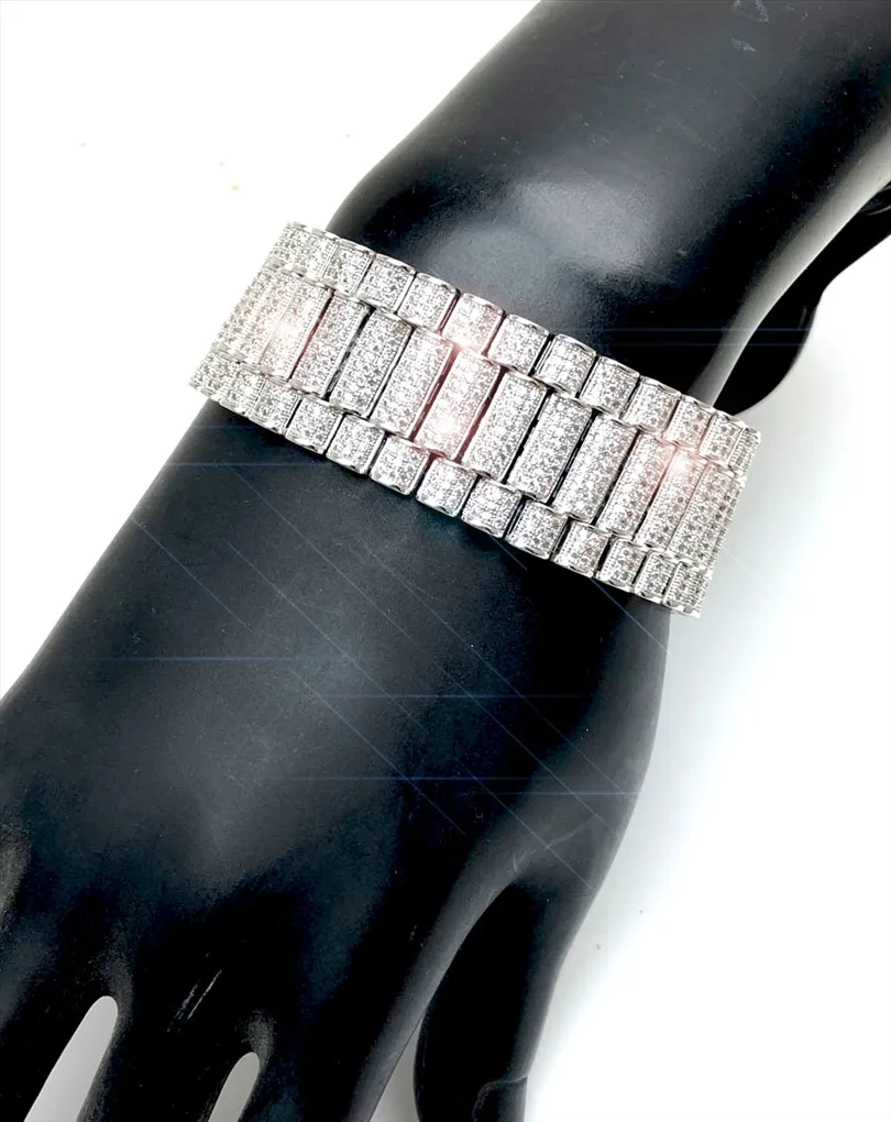 PULSERAS MUJER  BISUTERIA FINA EN RODIO Y CIRCONITAS