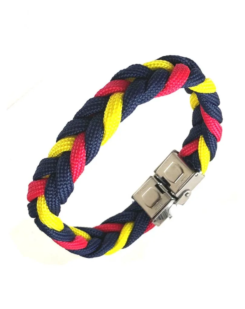 PULSERAS ORIGINALES PARA HOMBRE CON VISTOSA TRENZA TRICOLOR