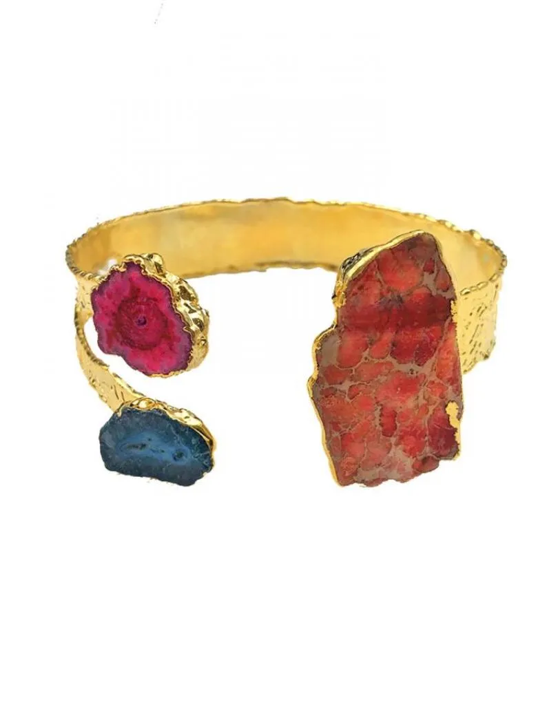 PULSERAS PARA MUJER DORADAS CON VARIAS PIEDRAS NATURALES