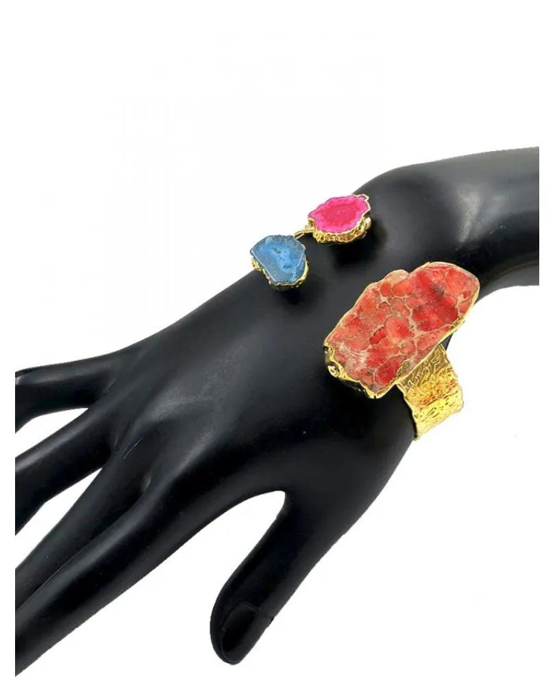 PULSERAS PARA MUJER DORADAS CON VARIAS PIEDRAS NATURALES