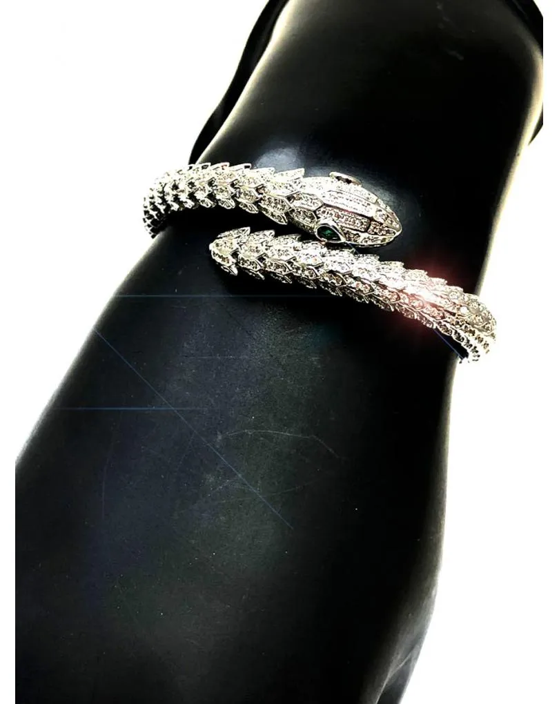 PULSERAS PLATEADAS DE SERPIENTE REPLICA DE JOYERIA CLASICA