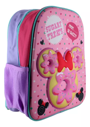Ruz Mochila Escolar Kinder Diseño Minnie Donunts Niña 90695 Color Rosa