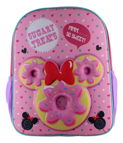 Ruz Mochila Escolar Kinder Diseño Minnie Donunts Niña 90695 Color Rosa