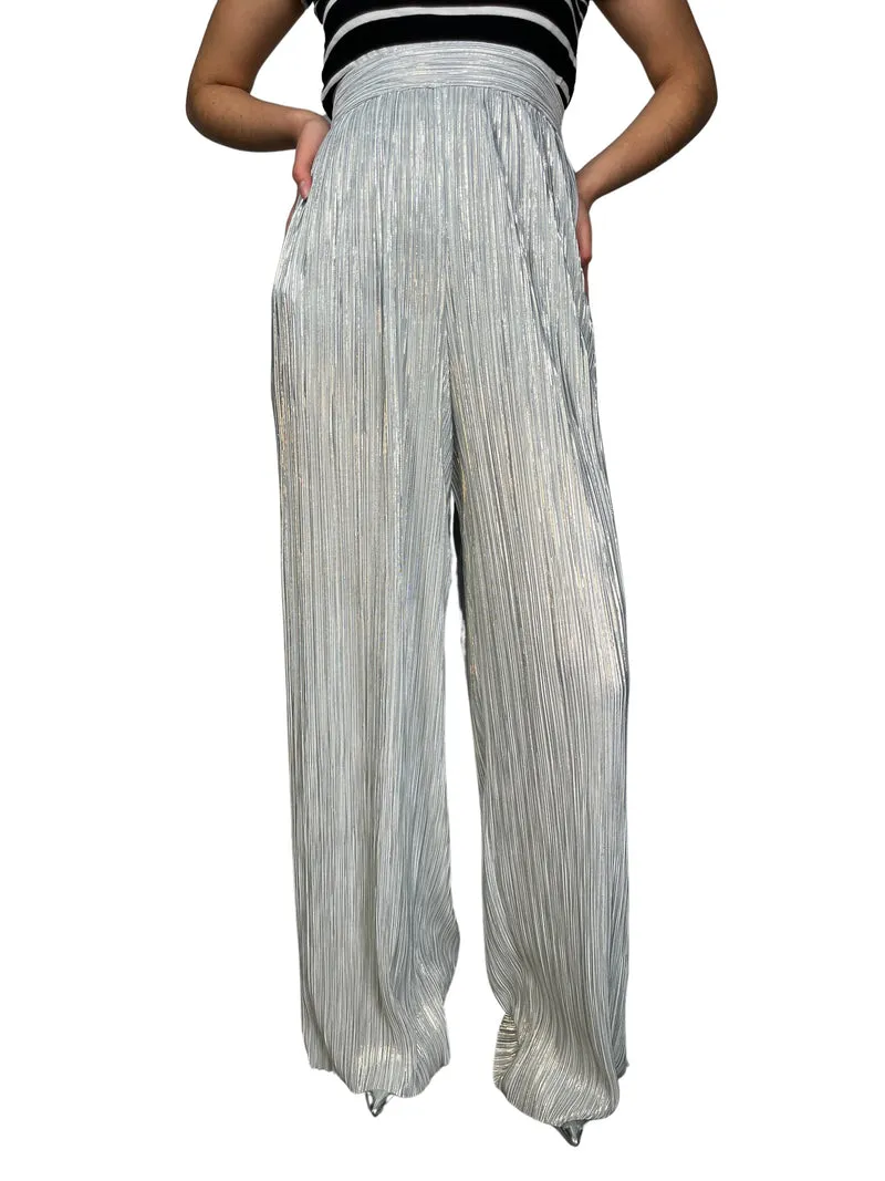 SABINA MUSÁYEV Pantalón Plisado Fibras Metalizadas