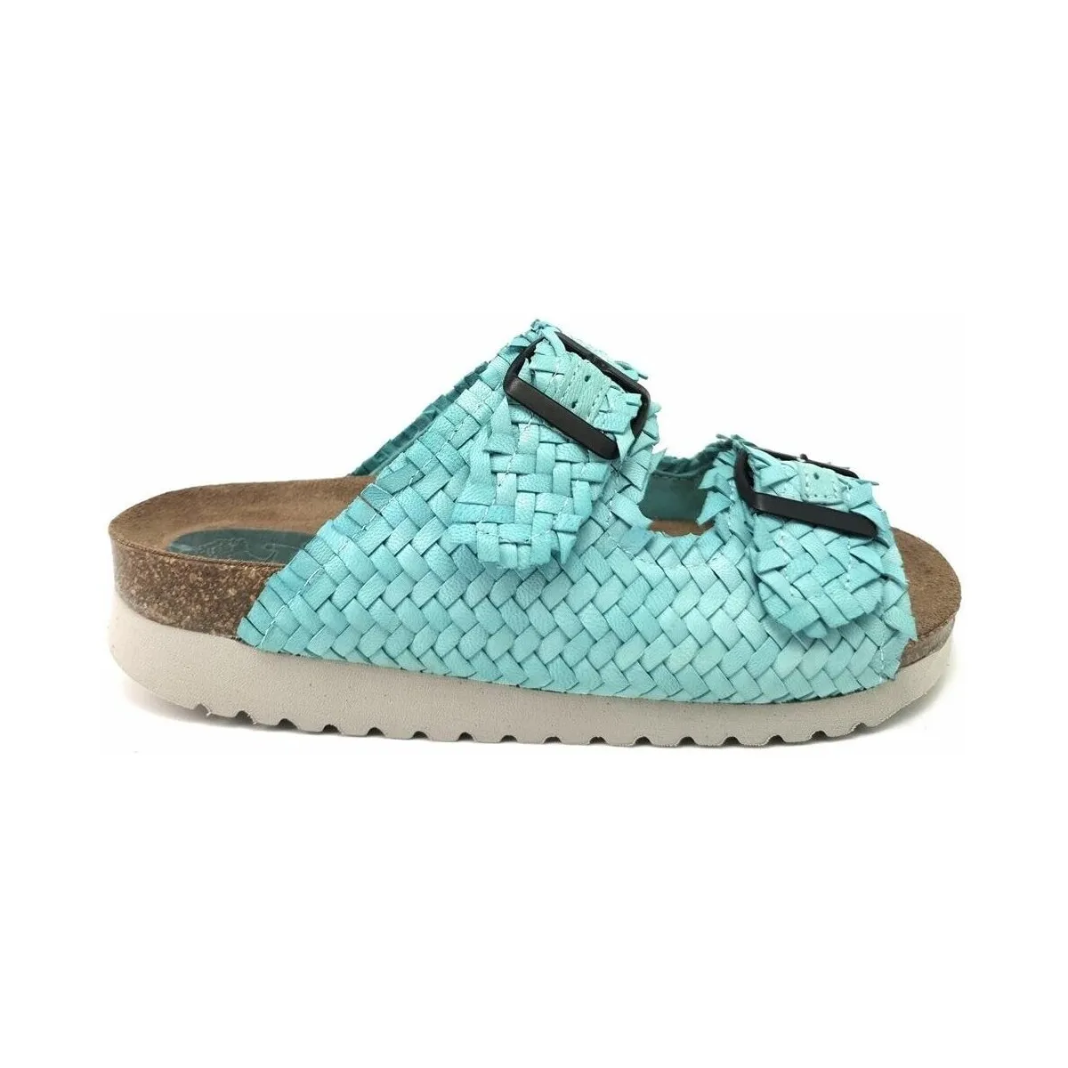 SANDALIA  7206 PIEL TRENZADA AZUL