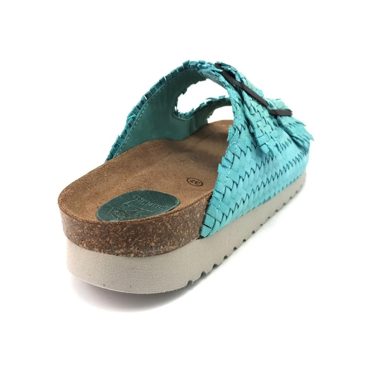 SANDALIA  7206 PIEL TRENZADA AZUL