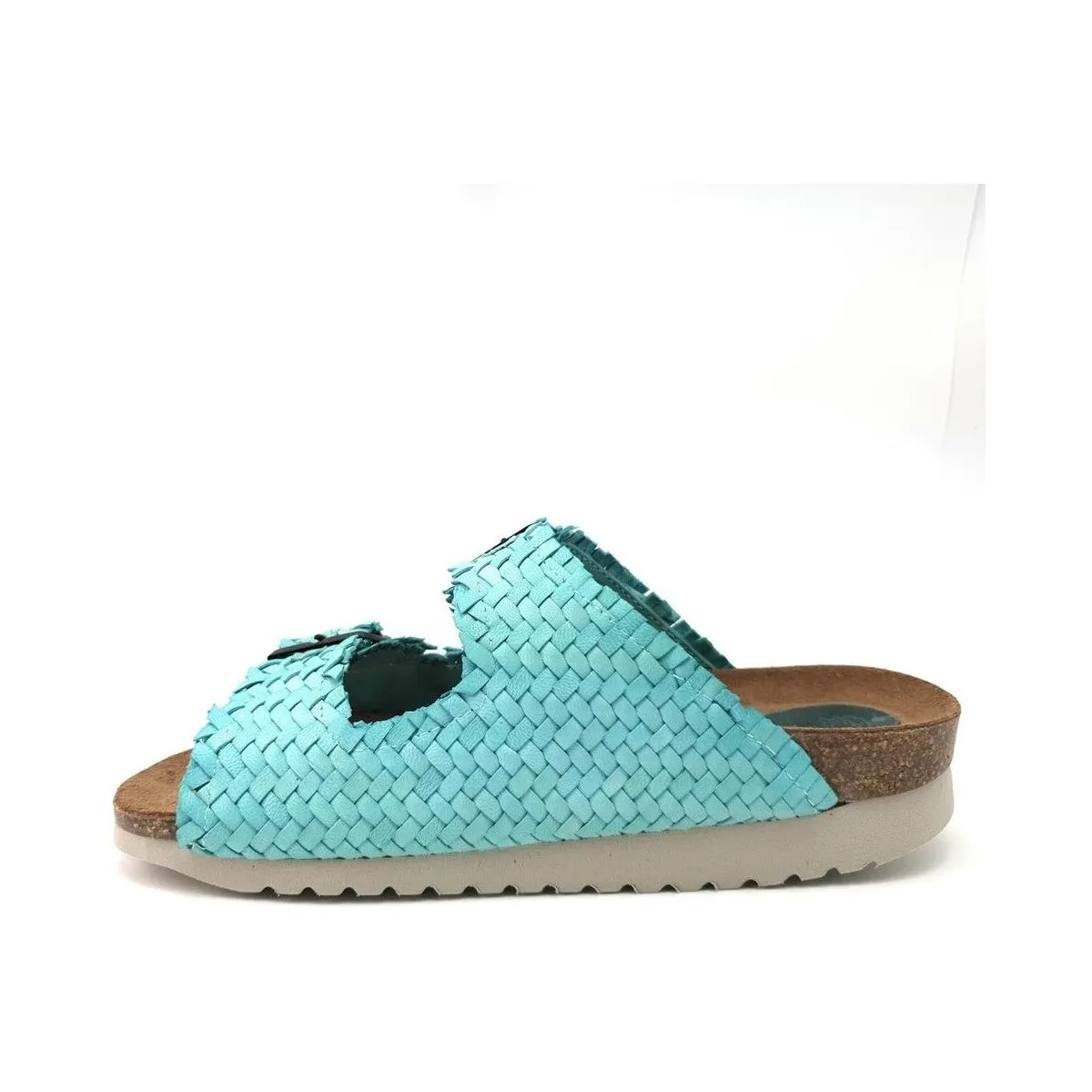 SANDALIA  7206 PIEL TRENZADA AZUL