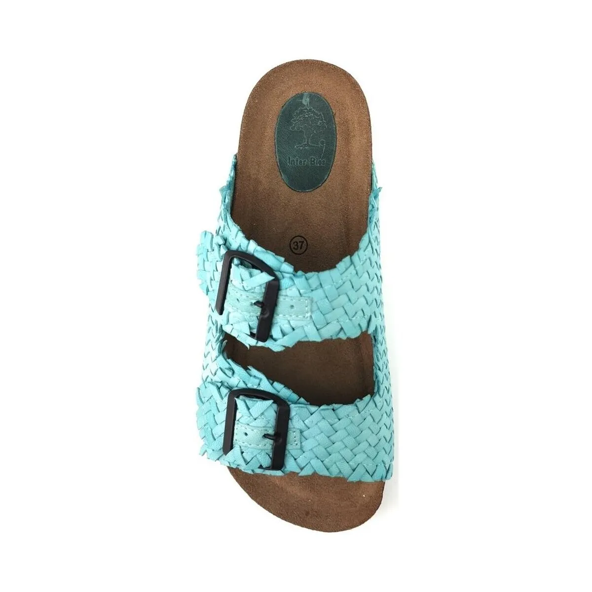 SANDALIA  7206 PIEL TRENZADA AZUL