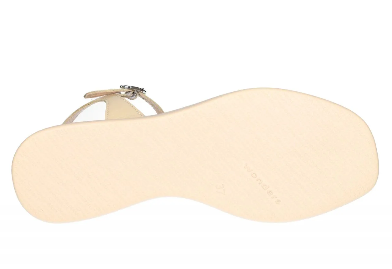 Sandalia Charol Beige Piso Doble Plataforma