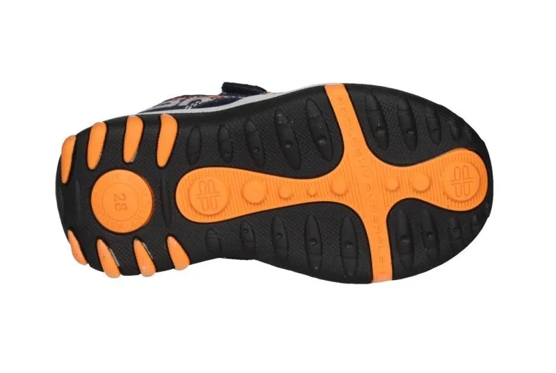 Sandalia Cubierta Velcro Azul/naranja