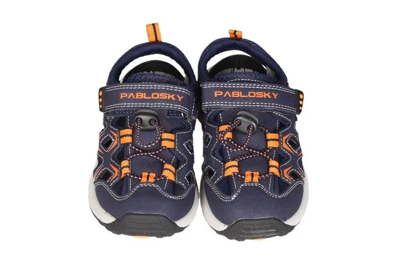 Sandalia Cubierta Velcro Azul/naranja