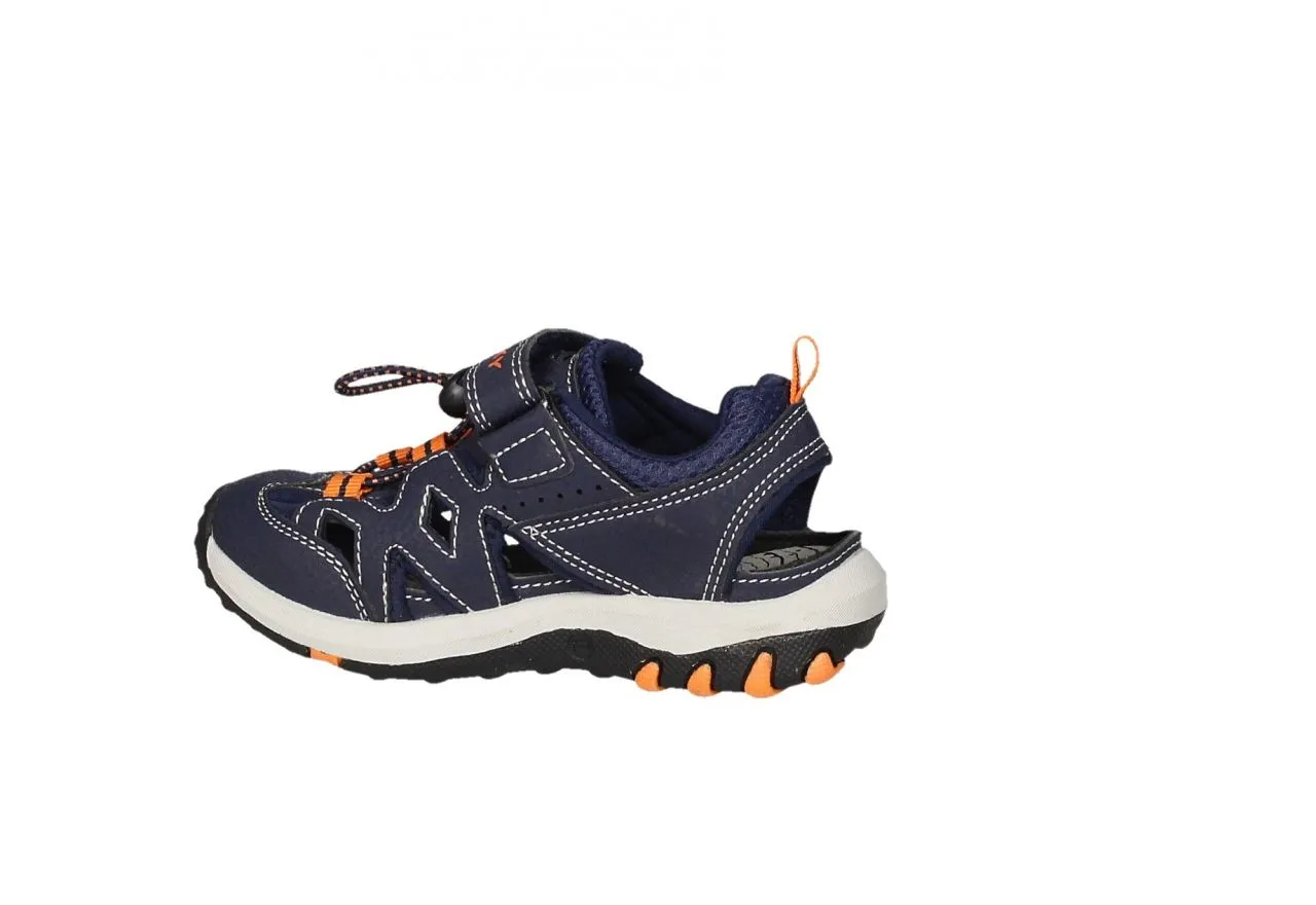 Sandalia Cubierta Velcro Azul/naranja