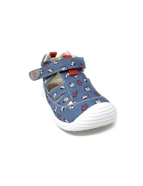 sandalia lona biomecanics azul perritos