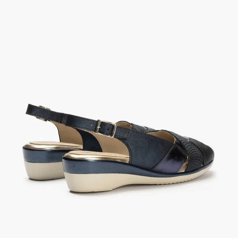 SANDALIA MUJER PITILLOS 1314 AZUL