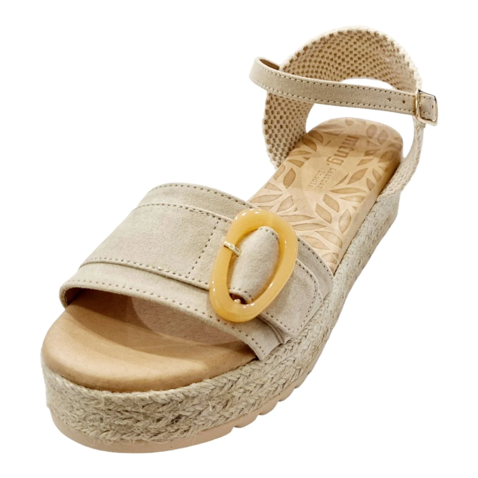 SANDALIA MUSTANG MUJER ADORNO HEBILLA BEIGE