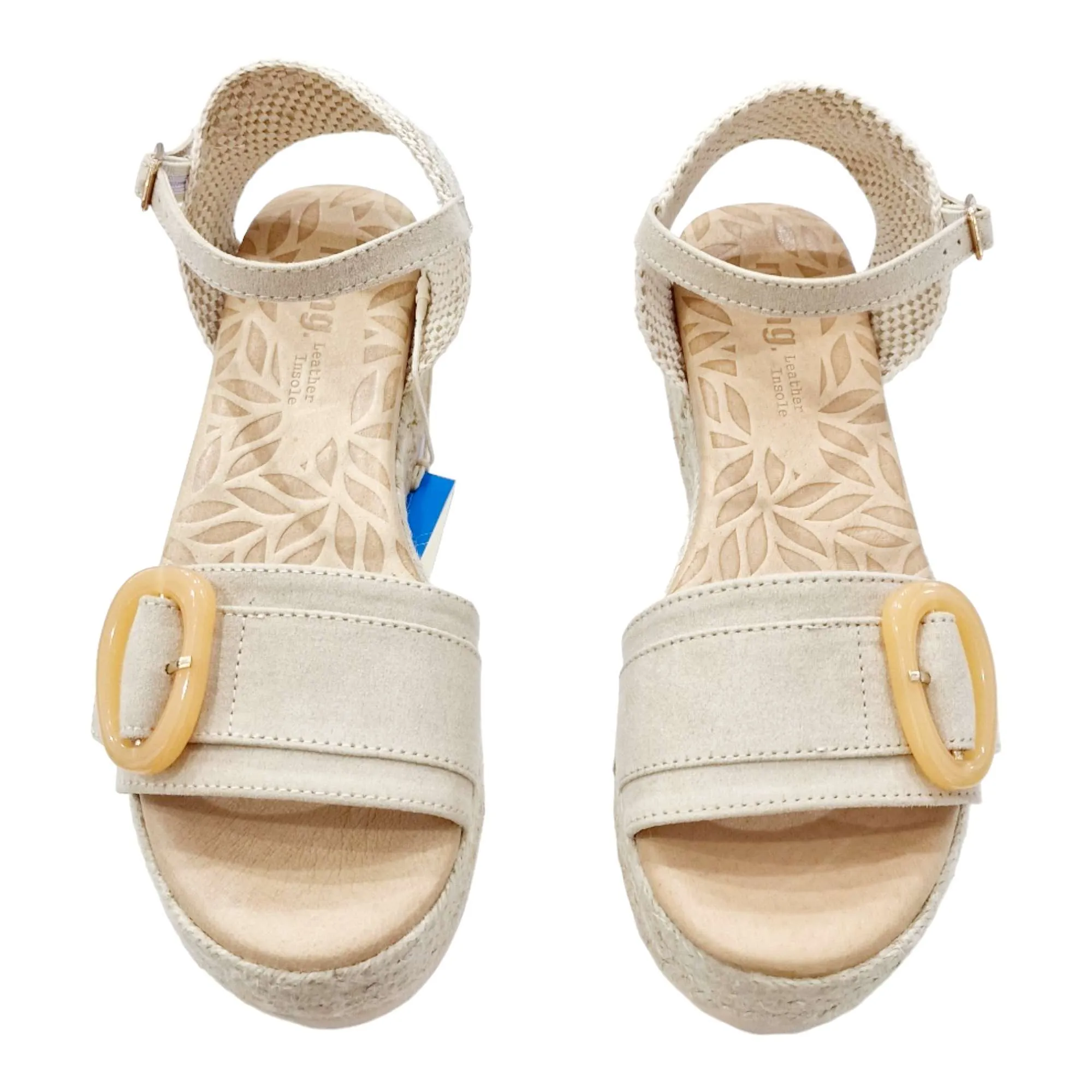 SANDALIA MUSTANG MUJER ADORNO HEBILLA BEIGE