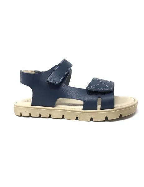 sandalia napa azul de velcro