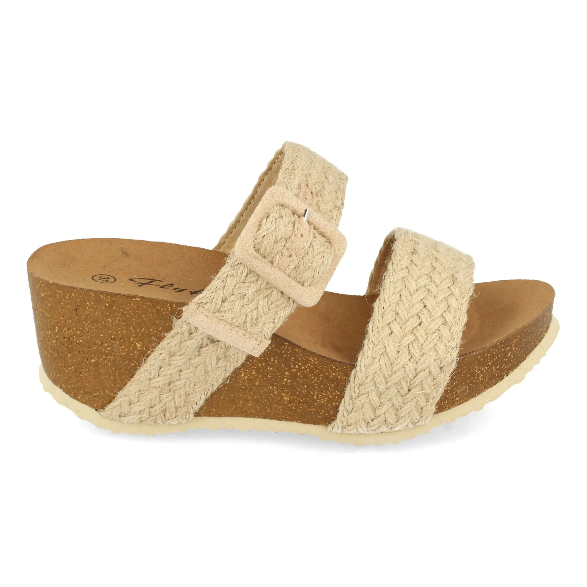 Sandalia plataforma moda mujer color beige
