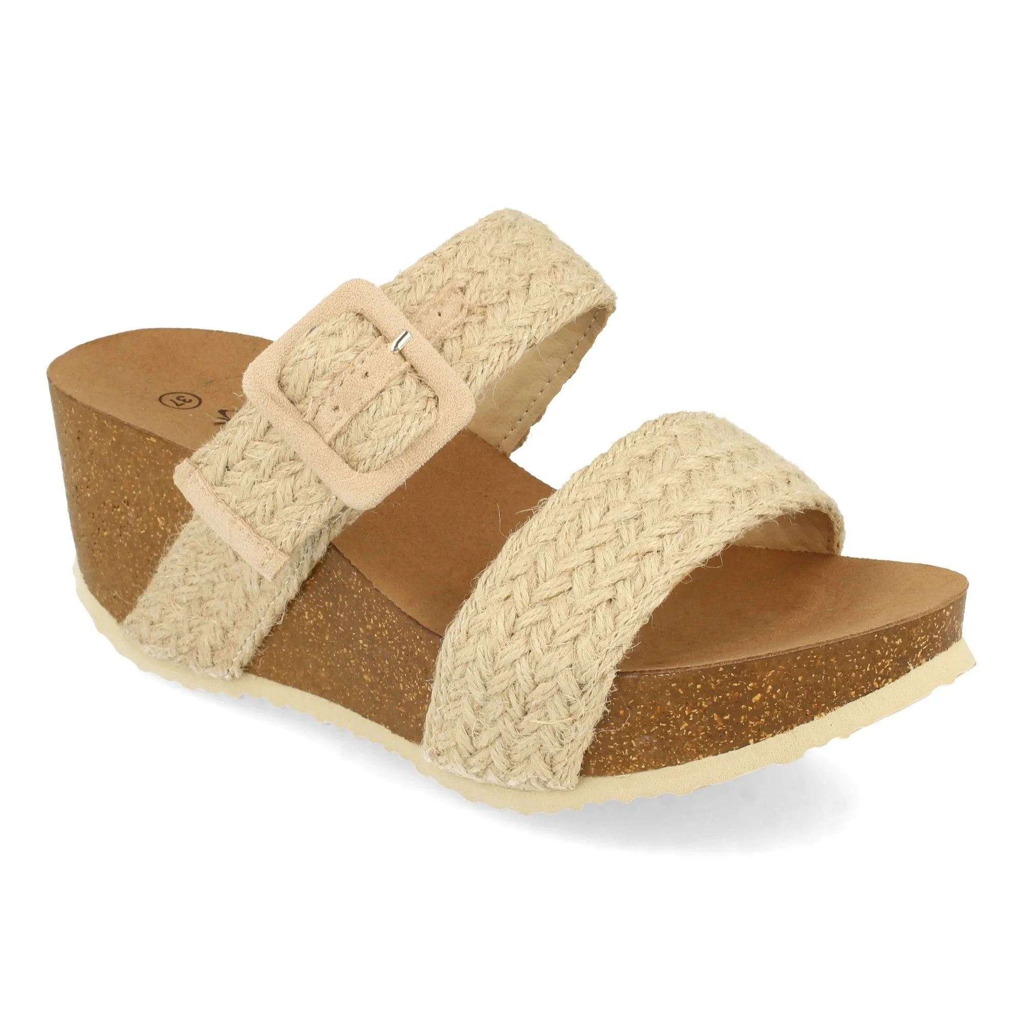 Sandalia plataforma moda mujer color beige