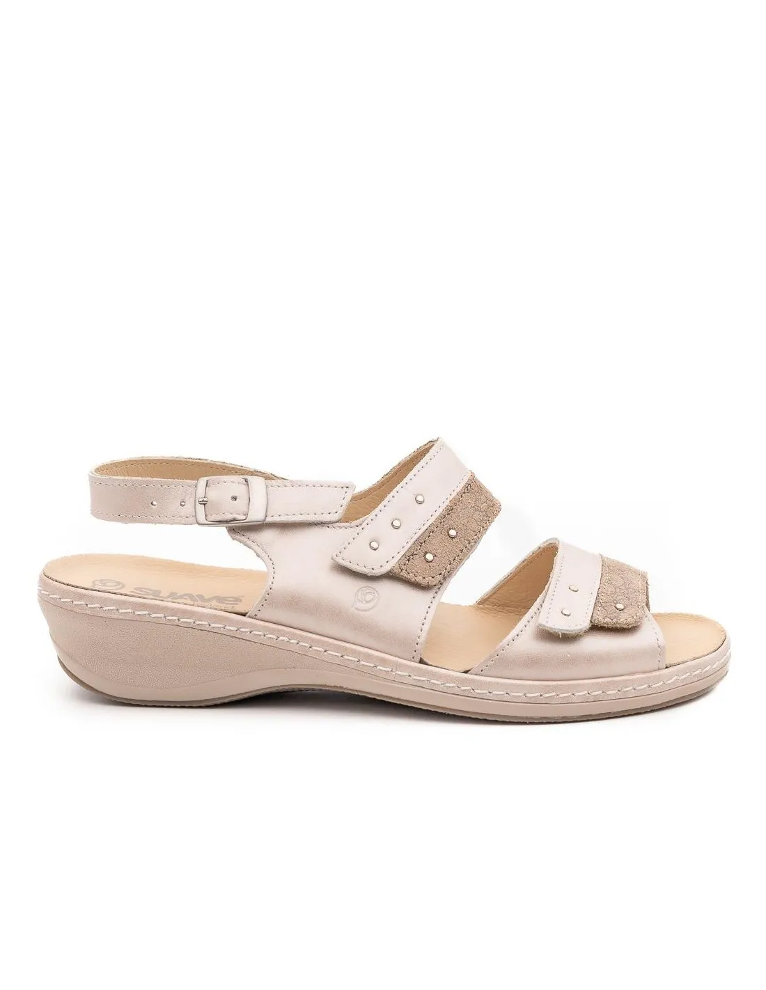 SANDALIA VELCRO MUJER SUAVE 3034 BEIGE