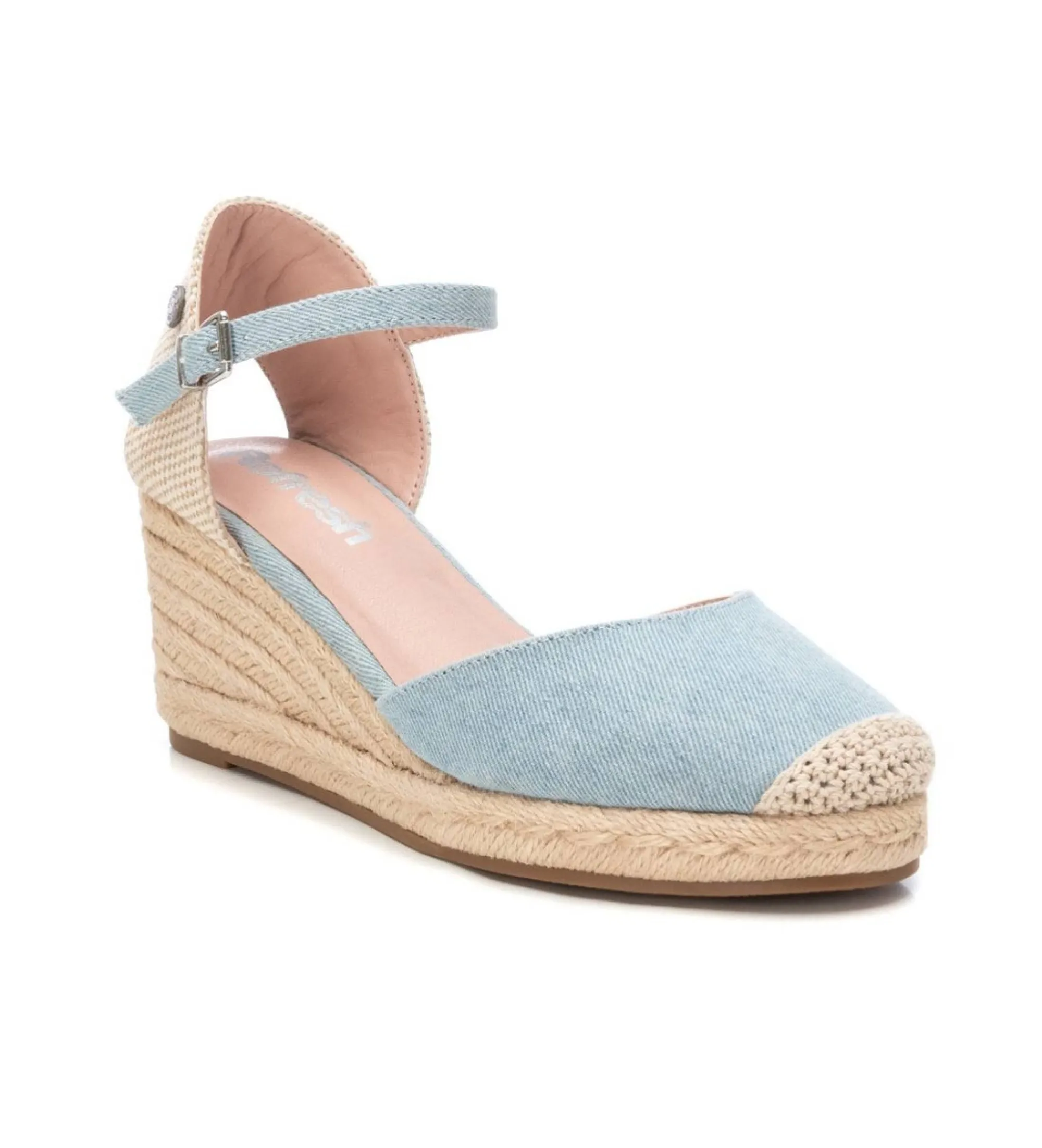 SANDALIAS 171599 AZUL ALTURA CUñA 8CM