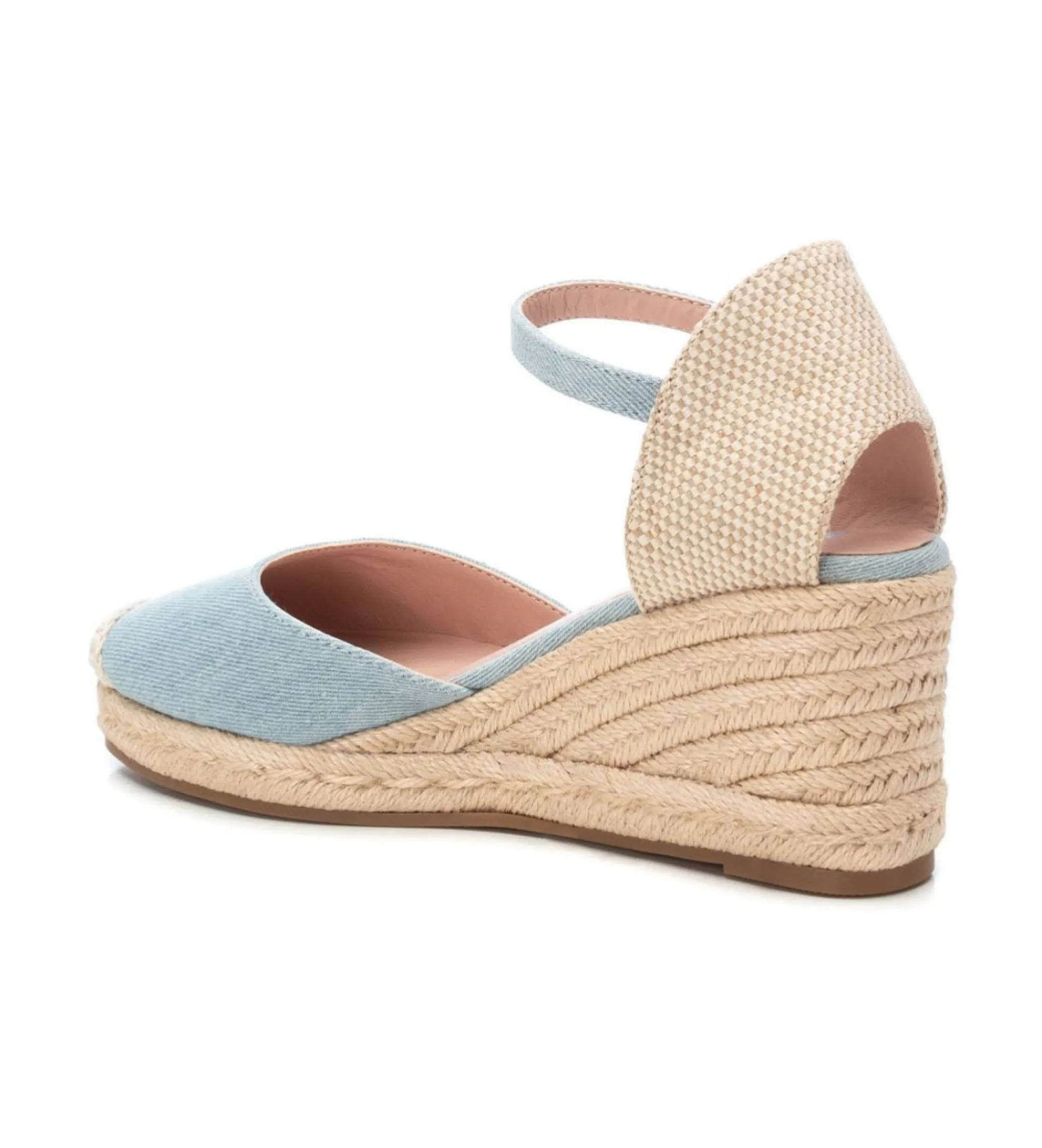SANDALIAS 171599 AZUL ALTURA CUñA 8CM