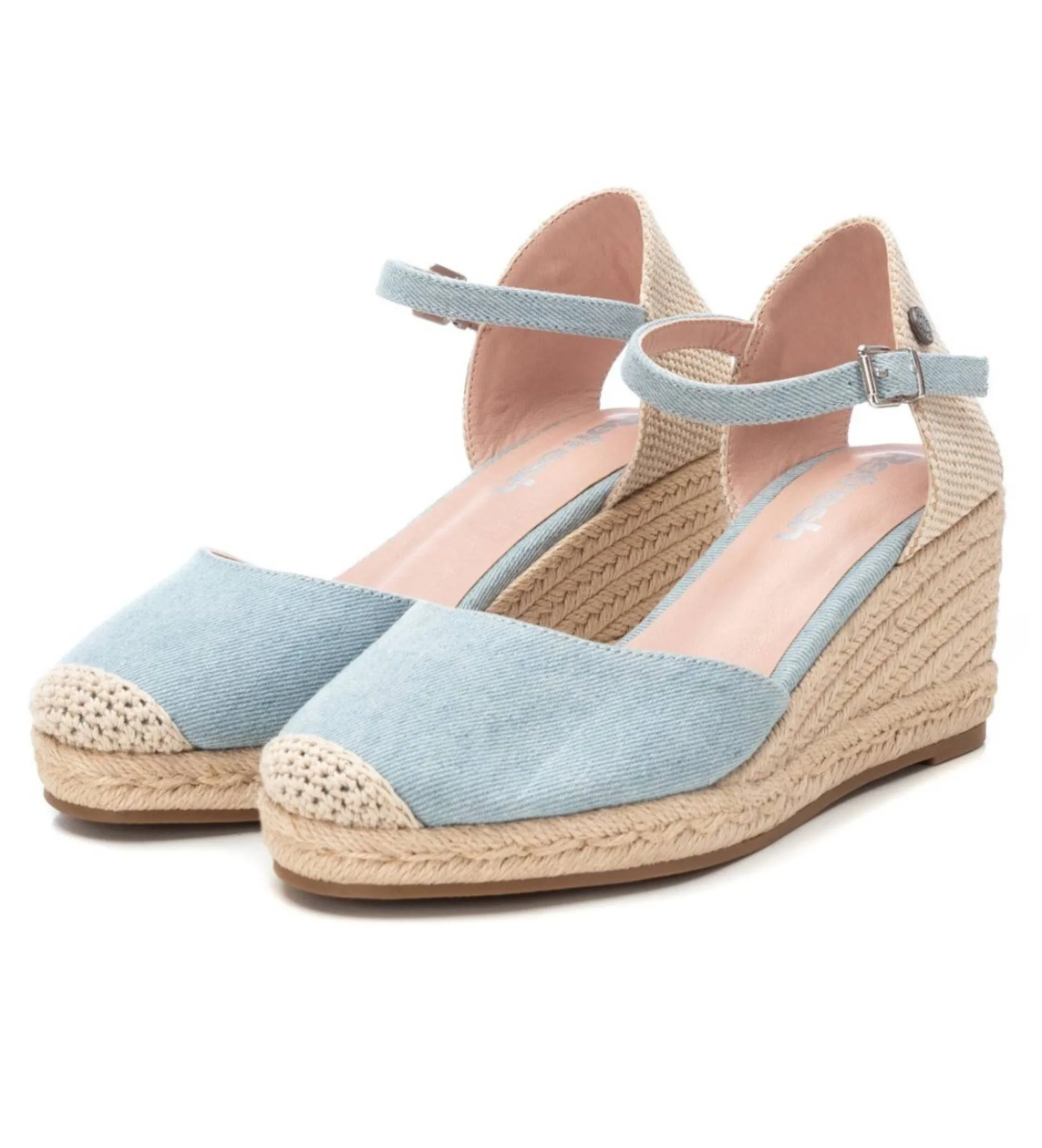 SANDALIAS 171599 AZUL ALTURA CUñA 8CM