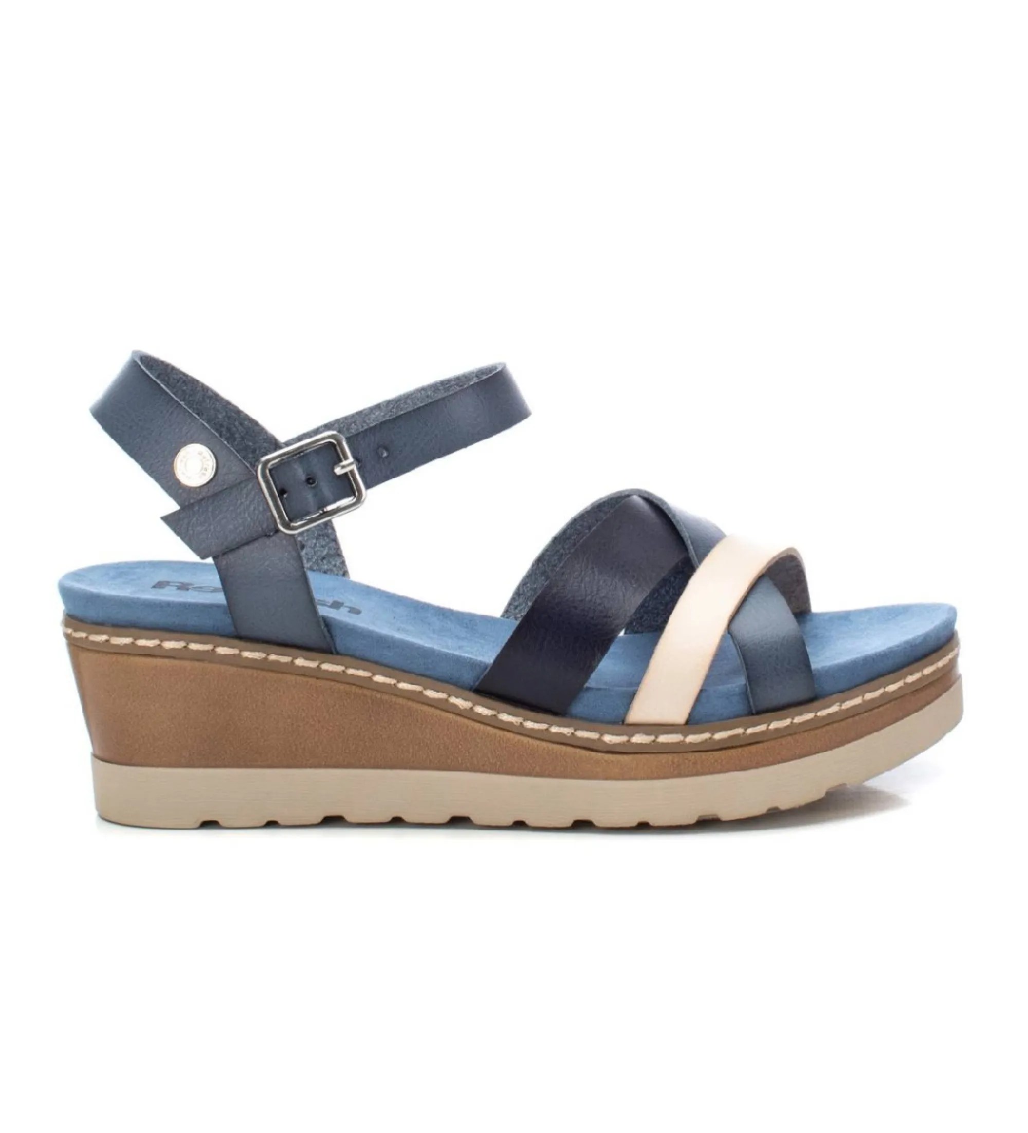 SANDALIAS 171785 AZUL ALTURA CUñA 6CM