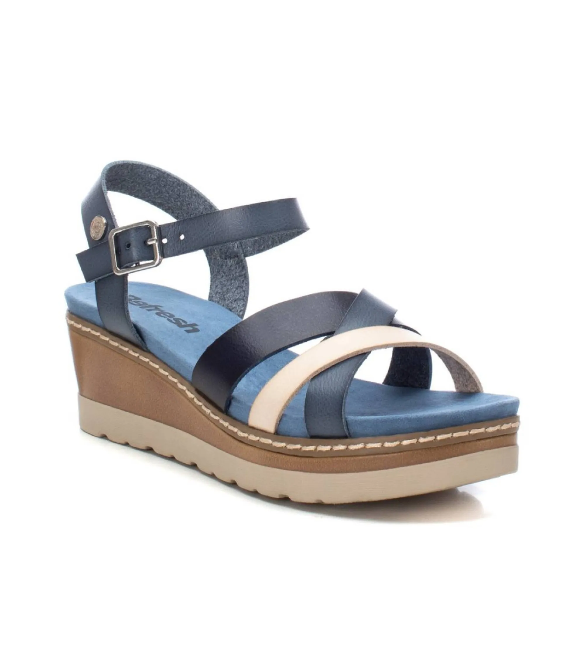 SANDALIAS 171785 AZUL ALTURA CUñA 6CM
