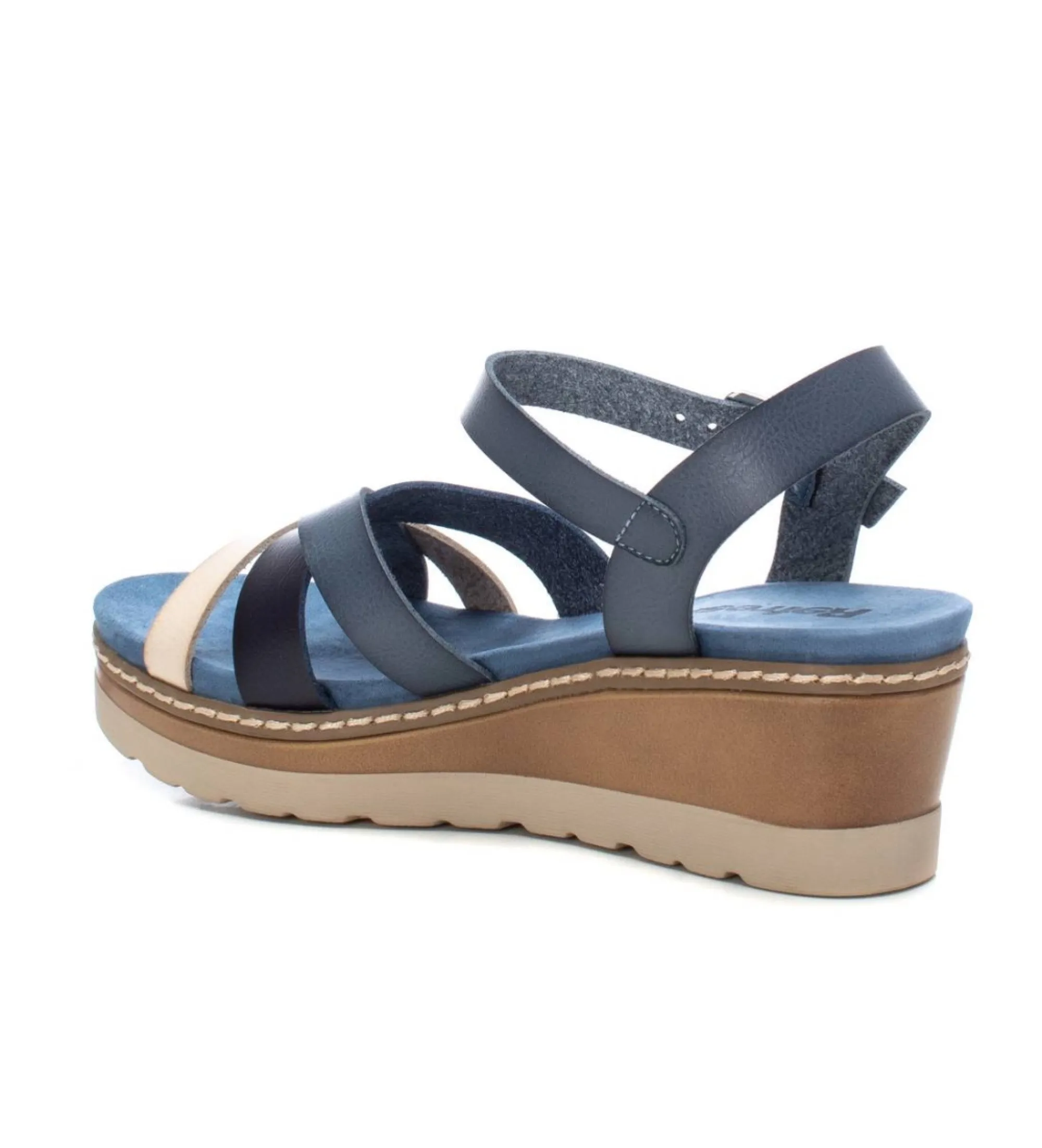 SANDALIAS 171785 AZUL ALTURA CUñA 6CM