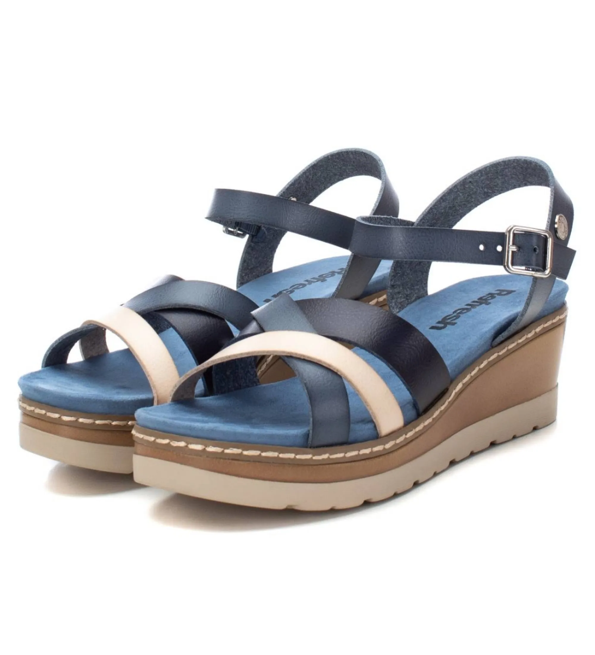 SANDALIAS 171785 AZUL ALTURA CUñA 6CM