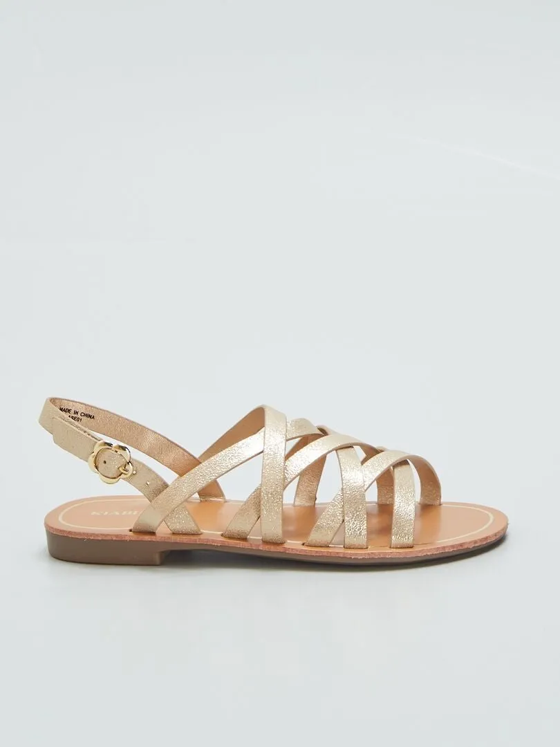 SANDALIAS CON TIRAS  AMARILLO