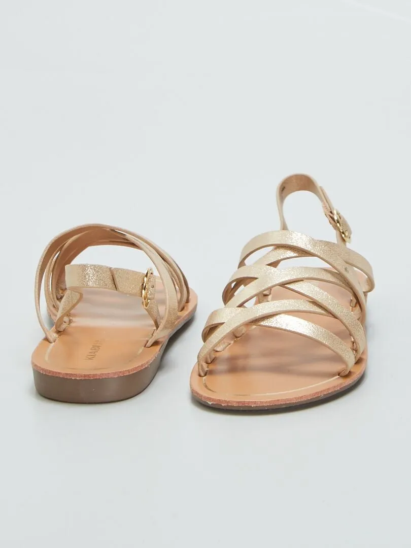 SANDALIAS CON TIRAS  AMARILLO